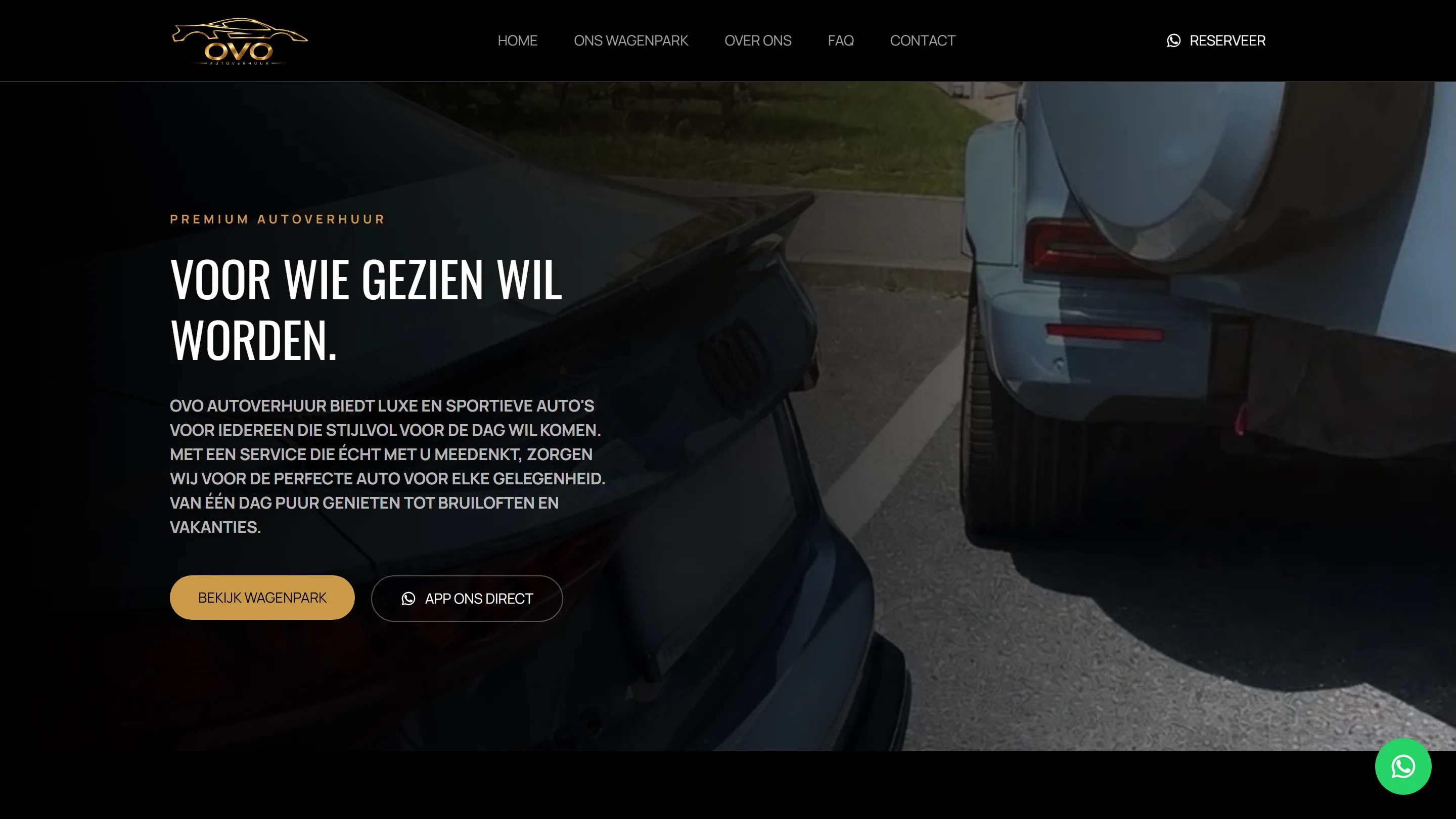 Startpagina van OVO Autoverhuur